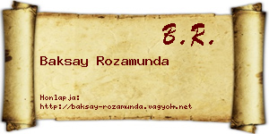 Baksay Rozamunda névjegykártya